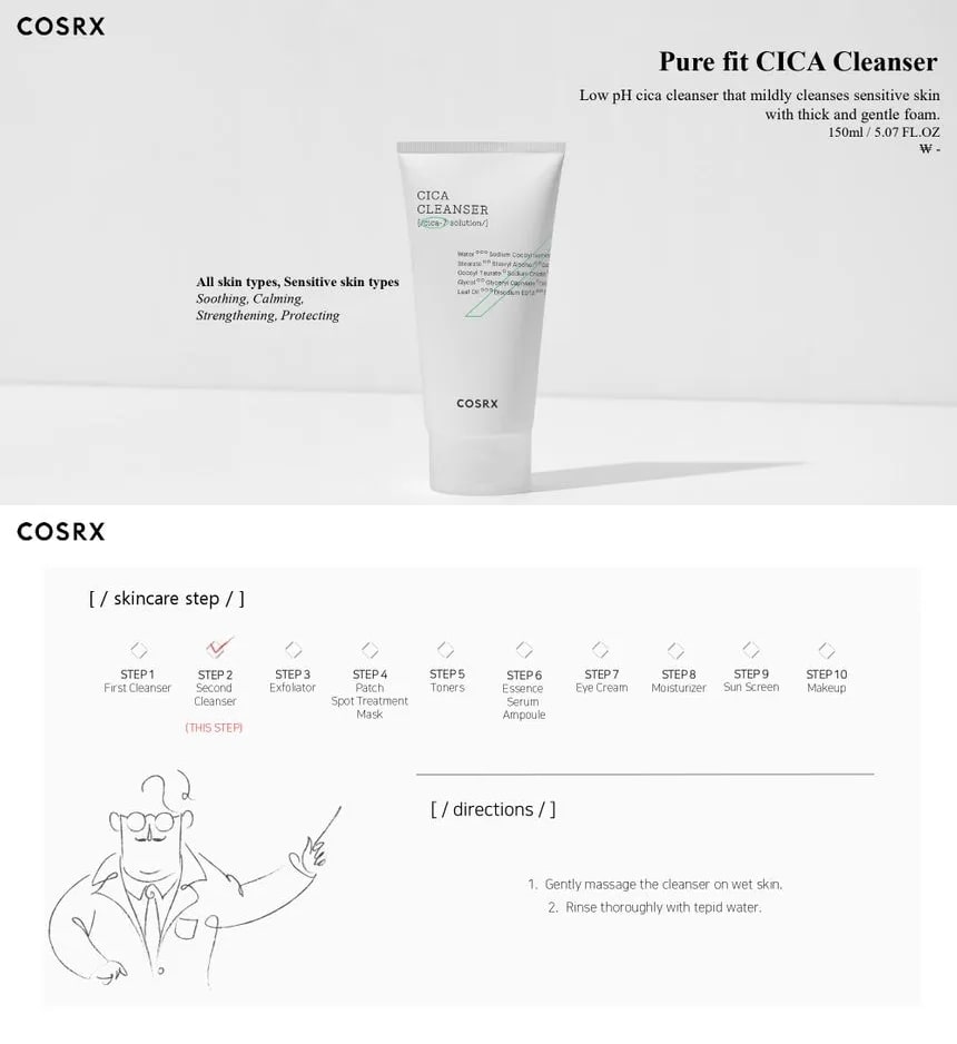 Cosrx Pure Fit Cica Cleanser How To Use Min