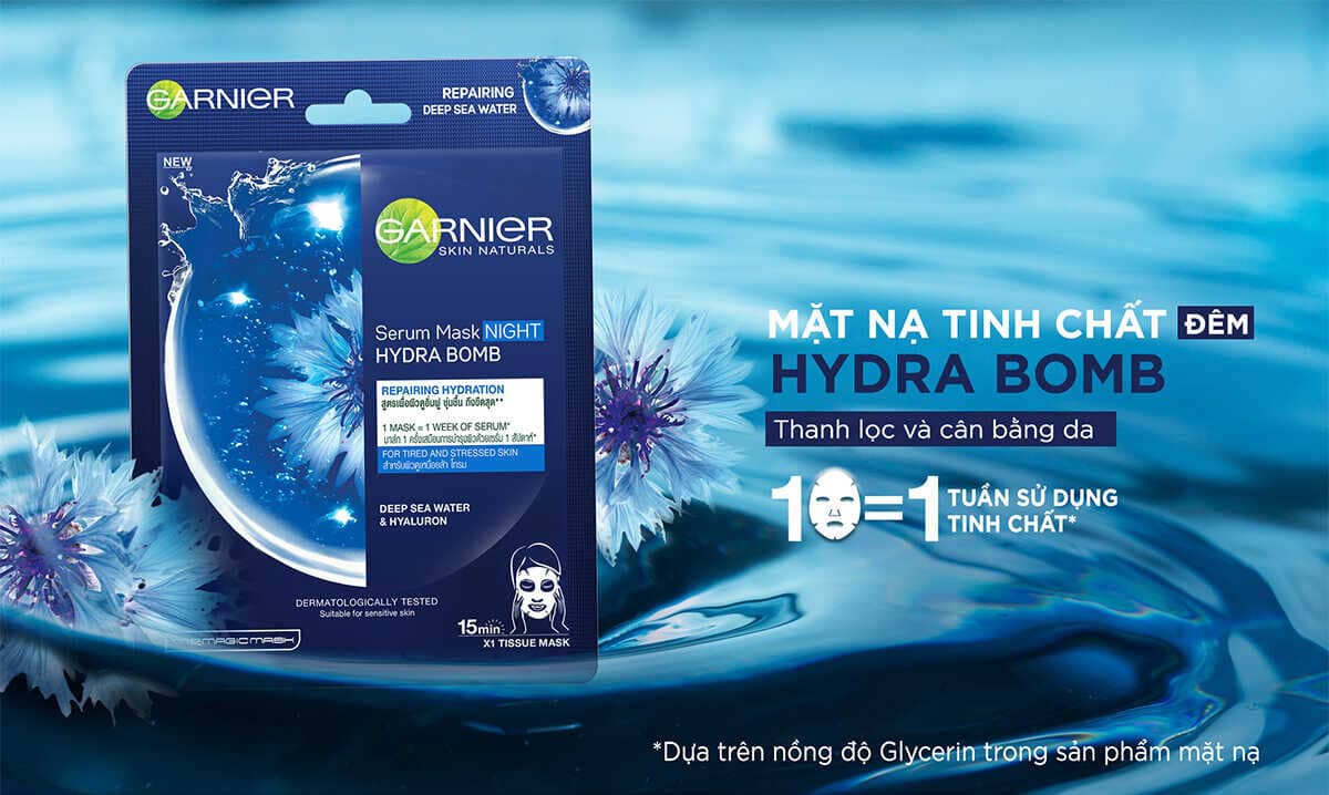 Mặt Nạ Cấp Ẩm Chuyên Sâu Garnier Night Hydra Bomb Repairing Hydration Mask 1 Optimized