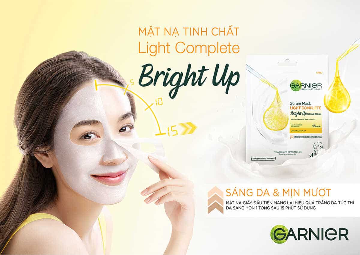 Mặt Nạ Cấp Ẩm, Làm Sáng Da Garnier Light Complete Brightening Hydration Serum Mask 33 Optimized